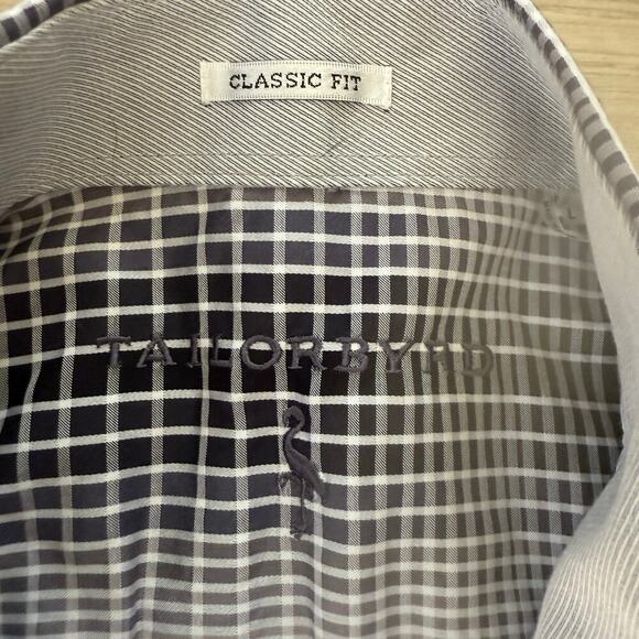 Tailorbyrd Men's Classic Fit Black White Patterned Button Up Shirt Size Large - Picture 6 of 6